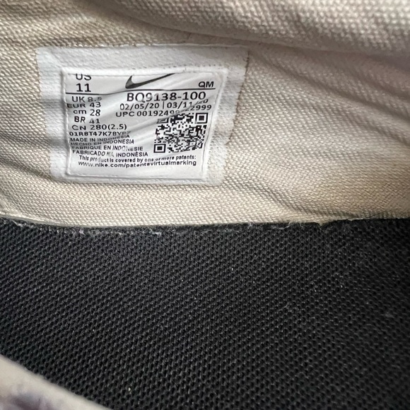 NIKE customized COURT LEGACY all white canvas slip ons size 11 - Picture 7 of 10